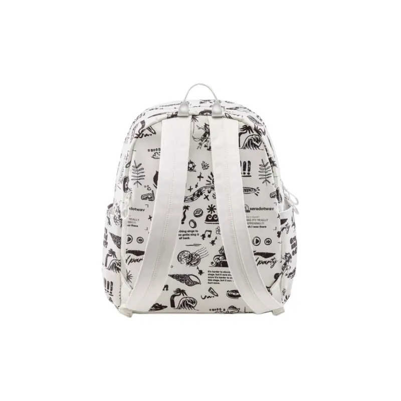 LiNing League Of Legends Collaboration Polyester Backpack Regular Unisex Ivory & Black All Over Print-3