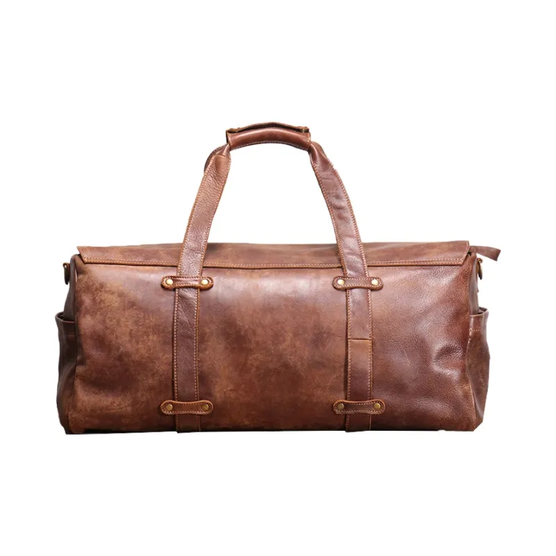 ROSEROOEN Top Grain Cow Leather Handbag Regular Unisex Coffee/Black-0