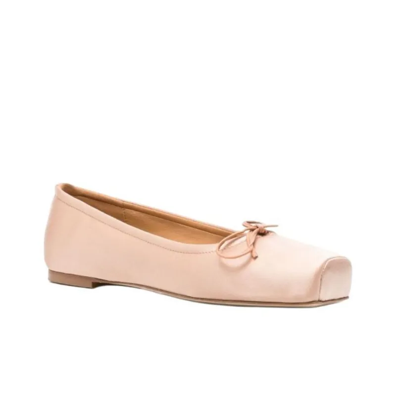 Aeyde Square toe Satin Ballerina Shoes Women's-2