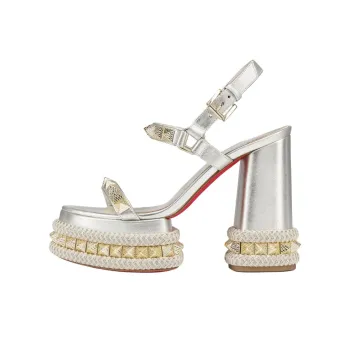 CL LUBOTING Superaclou One Strap Sandals 13cm Women's Silver
