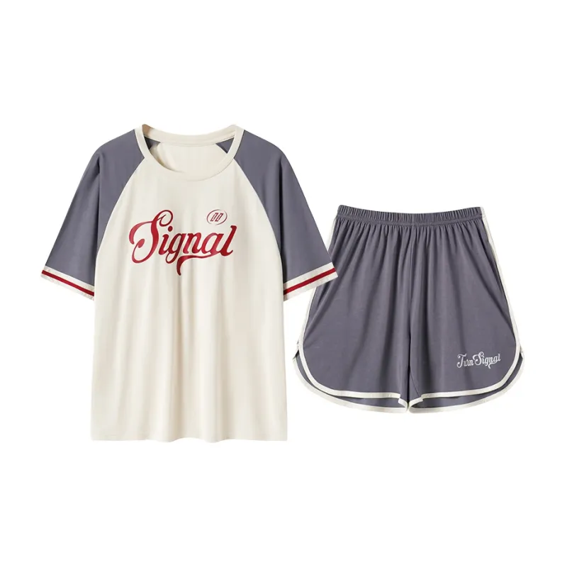 Close fitting Areas Pajama Set Women's Image Color-0
