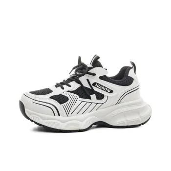 HUANQIU Durable Breathable Low Top Chunky Sneakers Women's Black