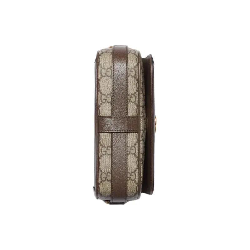 GUCCI Canvas With Leather Canvas Bag Shoulder Bag Crossbody Bag Extra Mini Men's Beige & Ebony-5