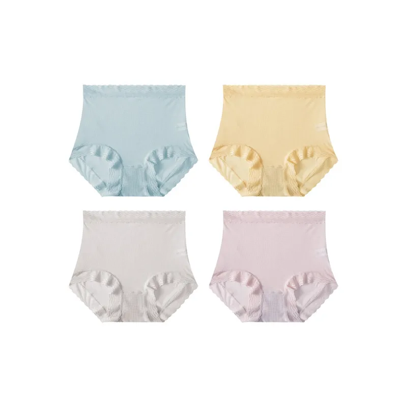 Ordifen Solid Color Lace Trim Panty Women's 4 Pack-7