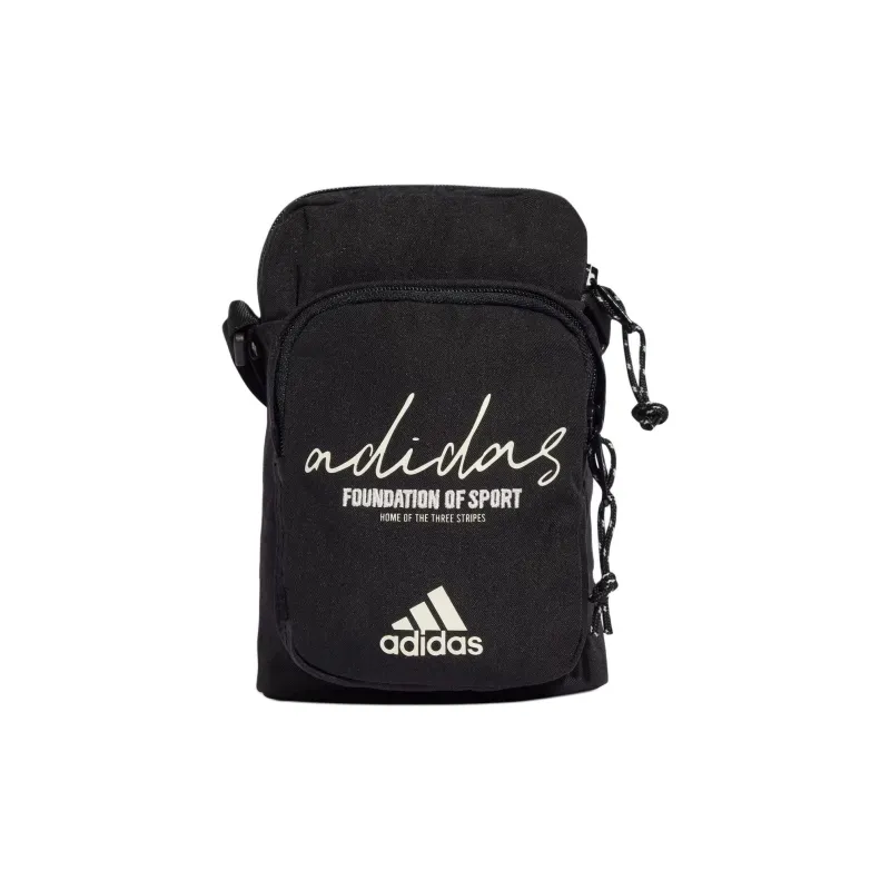 Adidas Recycled Polyester Crossbody Bag Shoulder Bag Unisex Black & Jade White-0