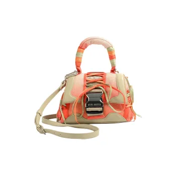 STEVE MADDEN PU With Polyester One Shoulder Handbag Crossbody Bag Medium Size Women's Orange/Black