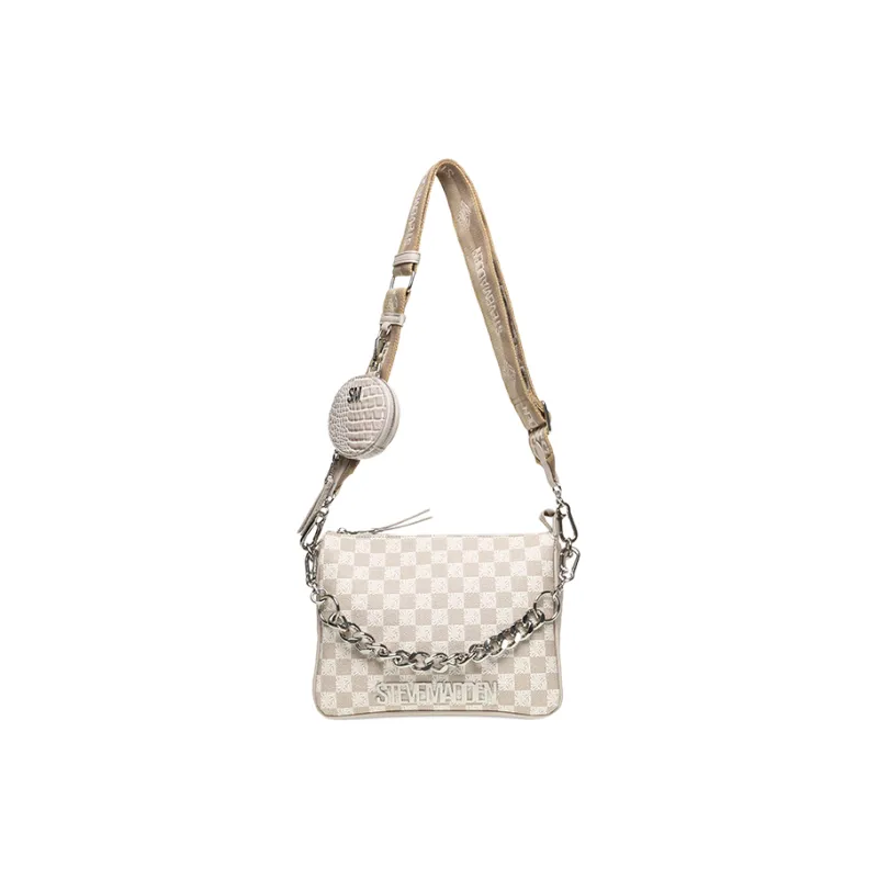 STEVE MADDEN PU Crossbody Bag Shoulder Bag Medium Size Women's Beige-0
