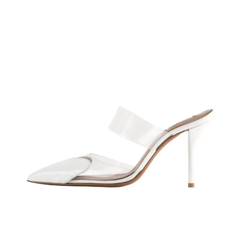 Alaia Closed Toe Slippers 9cm Women's White-0
