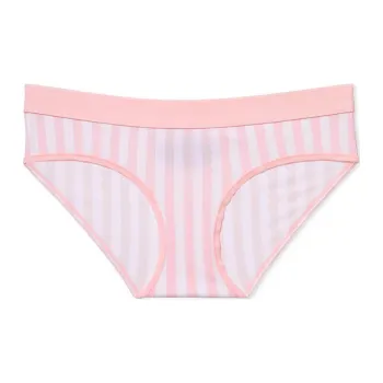 Victoria's Secret Logo Cotton Hiphugger Panty/Pretty Blossom Stripe Underpants Women's 1 Pack Pink Stripes