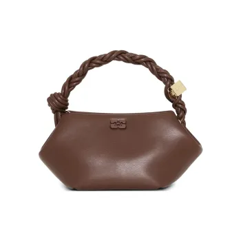 GANNI Recycled Leather With Polyurethane And Polyester Blend Shoulder Bag Crossbody Bag Handbag Mini Women's Brown