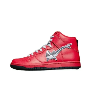 Nike Dunk SB High 'Red Shark' Anti-Slip Wear-Resistant Breathable Support High-Top Skateboard Shoes Unisex Red