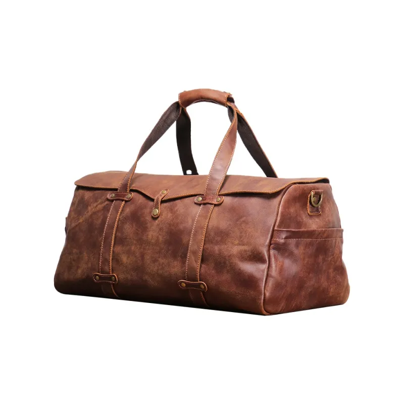 ROSEROOEN Top Grain Cow Leather Handbag Regular Unisex Coffee/Black-3