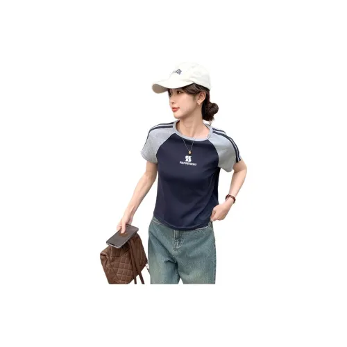 Tonlion T-Shirts Women's Navy Blue