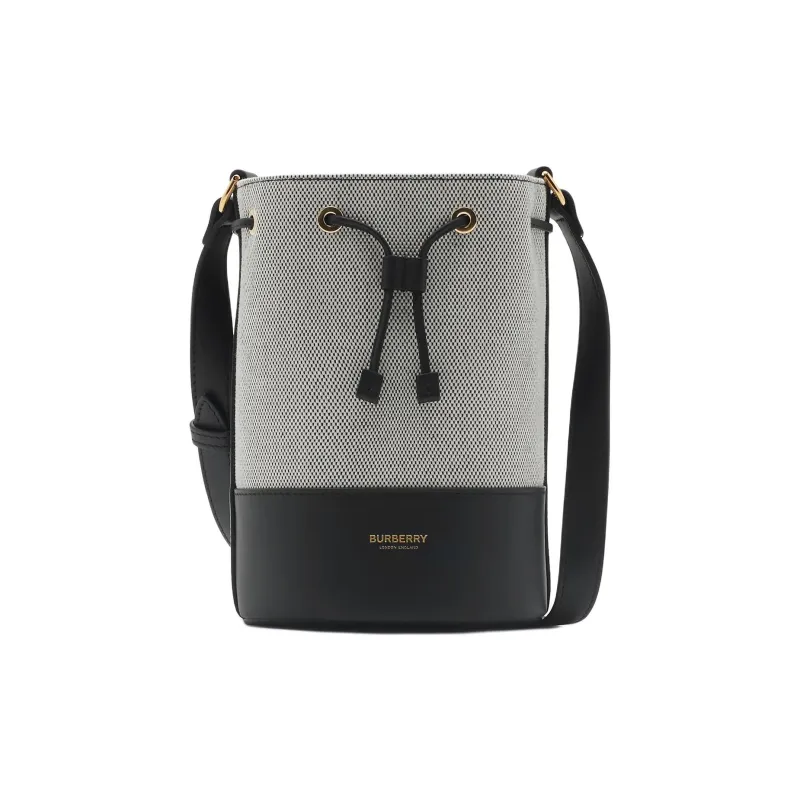 Burberry Canvas Bucket Bags Shoulder Bag Crossbody Bag Mini Women's Black-0