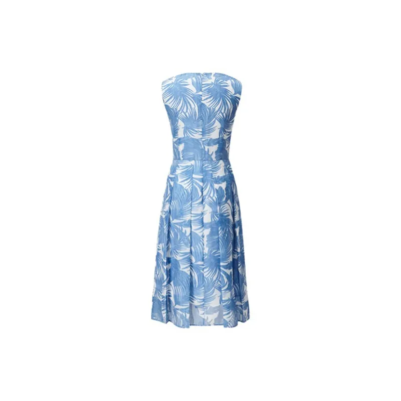 Yan Domain Sleeveless Dress Women's Blue Flower-1