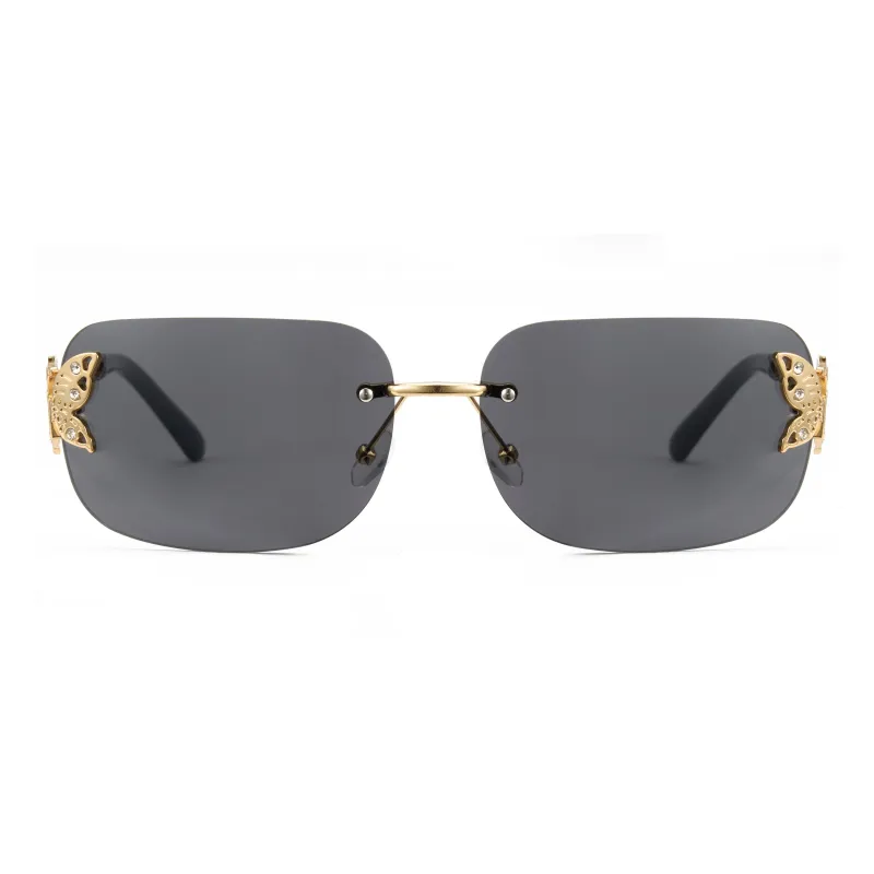 CYXUS Brass Square Sunglasses Unisex-1