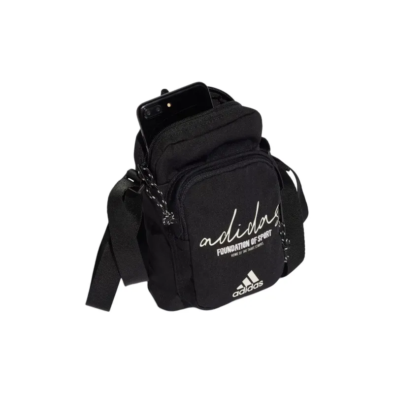 Adidas Recycled Polyester Crossbody Bag Shoulder Bag Unisex Black & Jade White-2