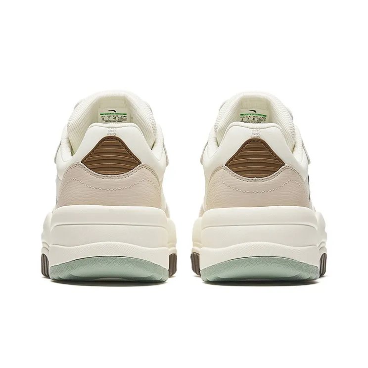 Anta Wave Shoes 2 Wear-Resistant Height Increasing Low-Top Skateboard Shoes Men's White Green-3