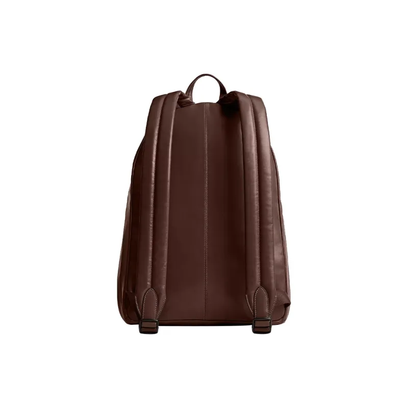 COACH Zhen Paper Leather Backpack Large Size Men's Maple Color-2