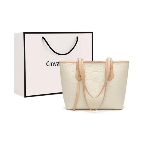 Simvay Clos Cow Leather Shoulder Bag Tote Bag Shopping Bag Moschino Size Women's Comic Khaki White