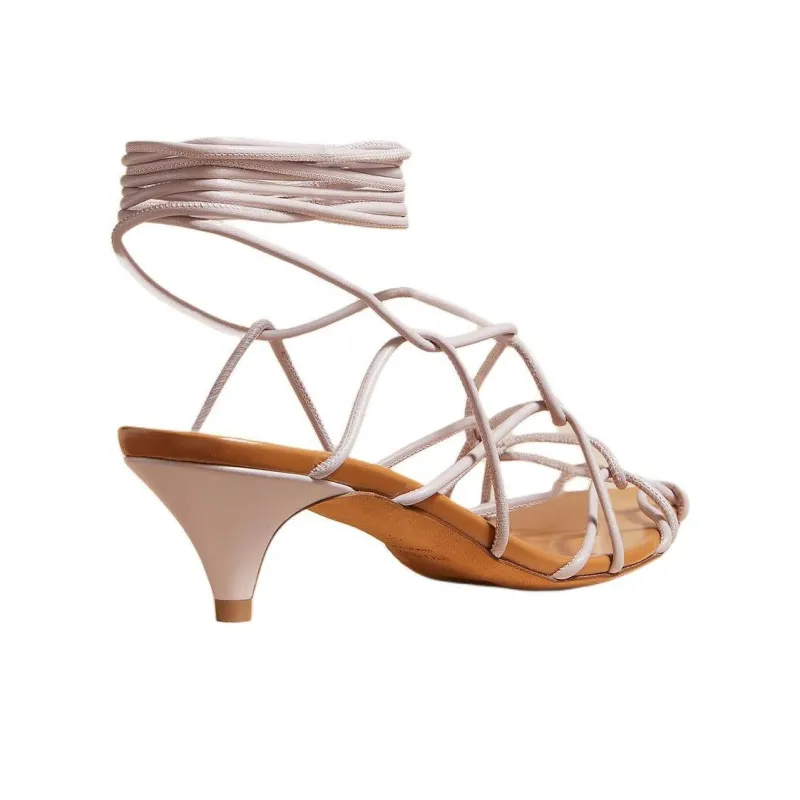 KHAITE Arden Strap Sandals Women's Light Purple-3
