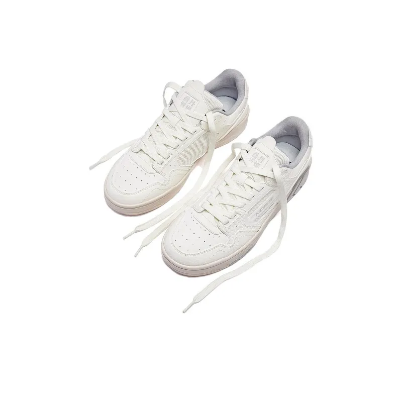 QIAODAN Durable Breathable Low-Top Skateboard Shoes Men's Beige-3
