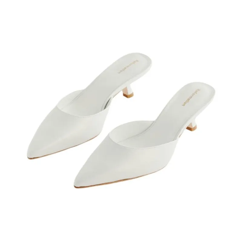 REFORMATION Closed Toe Slippers 5cm Women's White-2