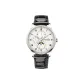 Silver Case White Dial Black Leather Strap+Ecru Box