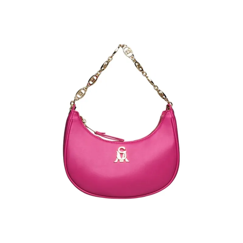 STEVE MADDEN PU Leather Crossbody One Shoulder Handbags Medium Size Women's Black/Pink-5