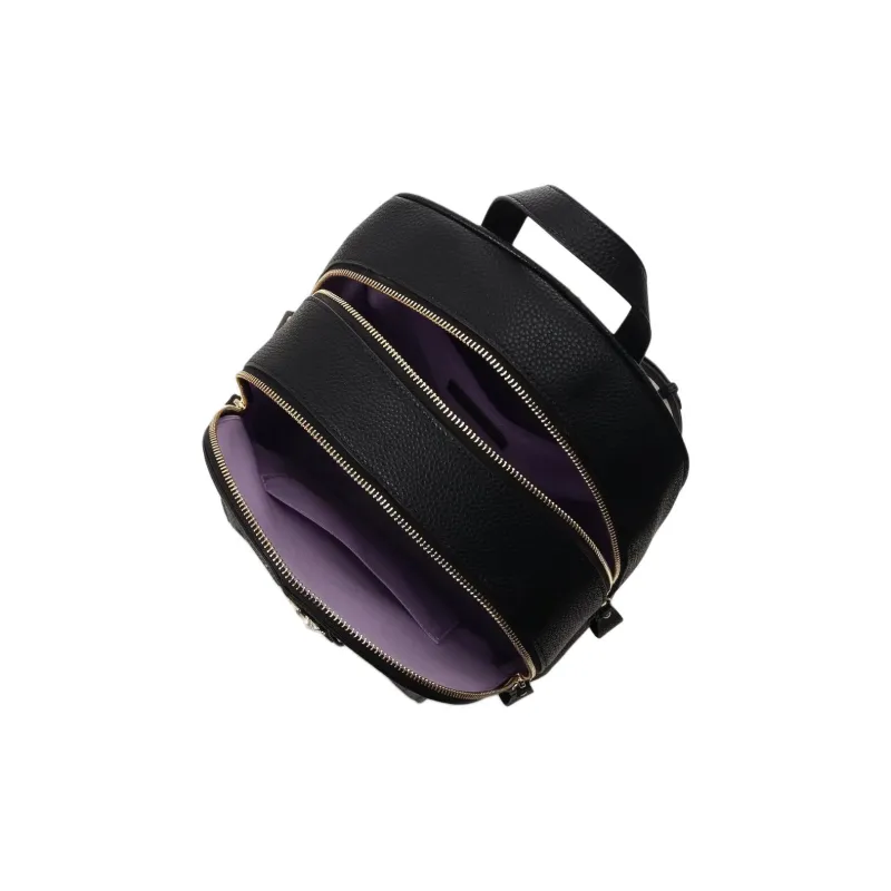 SAMANTHA THAVASA Synthetic Leather Backpack Large Size Women's Black-3