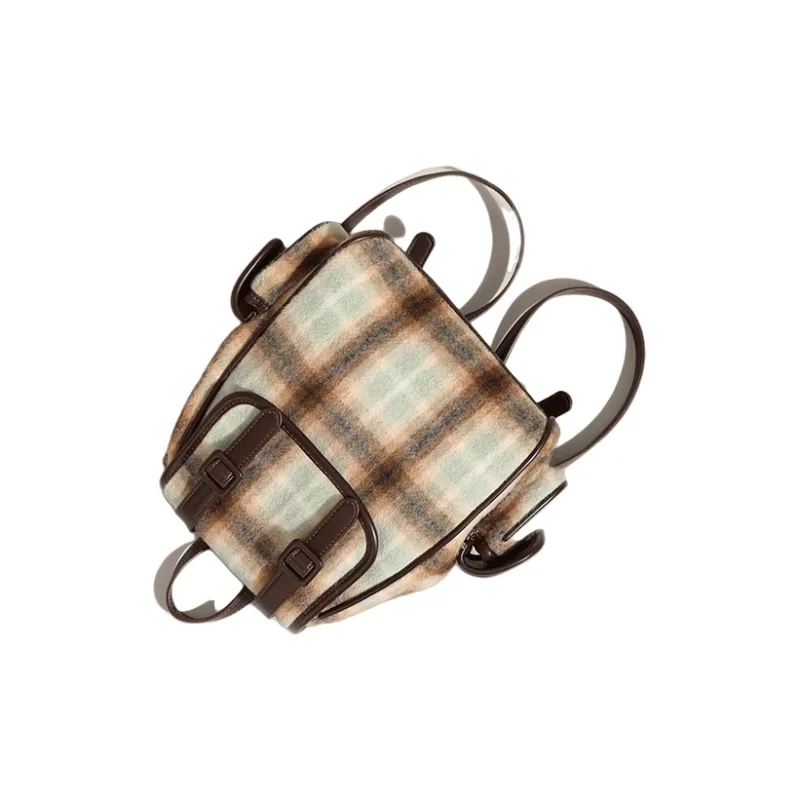 PESASRIE Fabric Portable Backpack Regular Women's Coffee-6