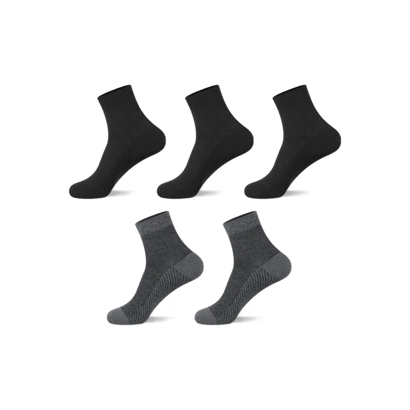 H YXIANG Mid Calf Socks Men's 5 Pack-6
