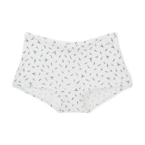 Victoria's Secret PINK COTTON BOYSHORT PANTY / Optic White Ditsy Floral Print Underpants Women's 1 Pack Optical White