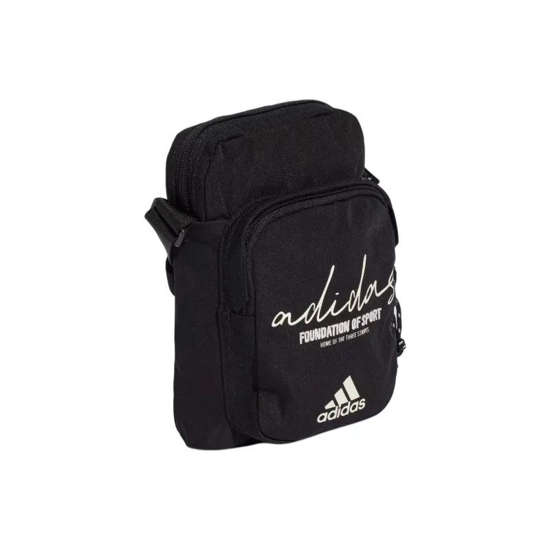 Adidas Recycled Polyester Crossbody Bag Shoulder Bag Unisex Black & Jade White-1