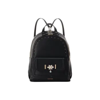 SAMANTHA THAVASA Synthetic Leather Backpack Large Size Women's Black
