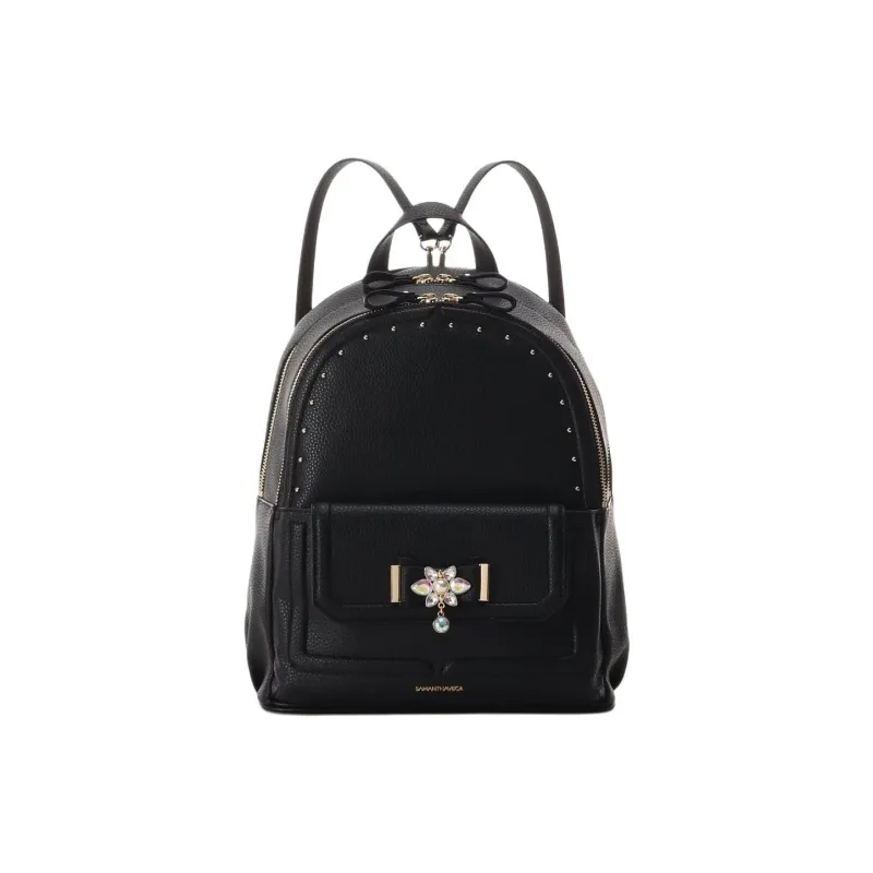 SAMANTHA THAVASA Synthetic Leather Backpack Large Size Women's Black-0