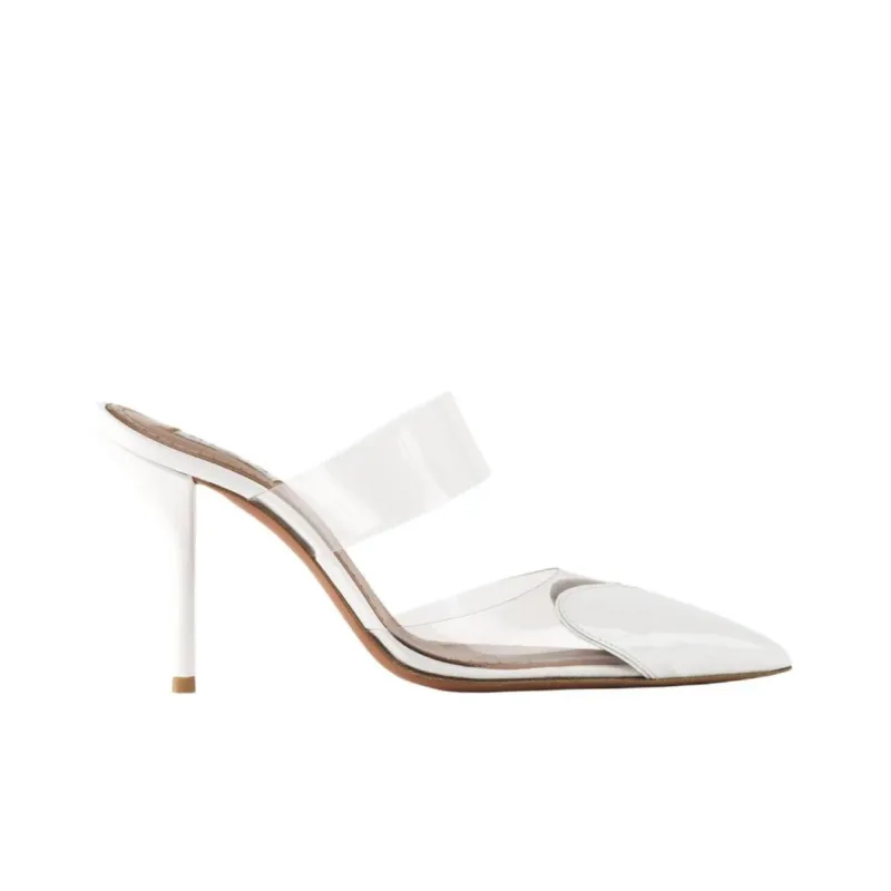 Alaia Closed Toe Slippers 9cm Women's White-1