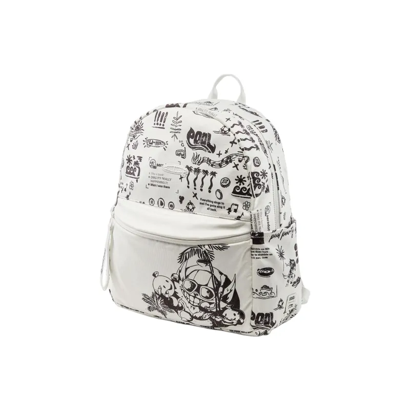 LiNing League Of Legends Collaboration Polyester Backpack Regular Unisex Ivory & Black All Over Print-2