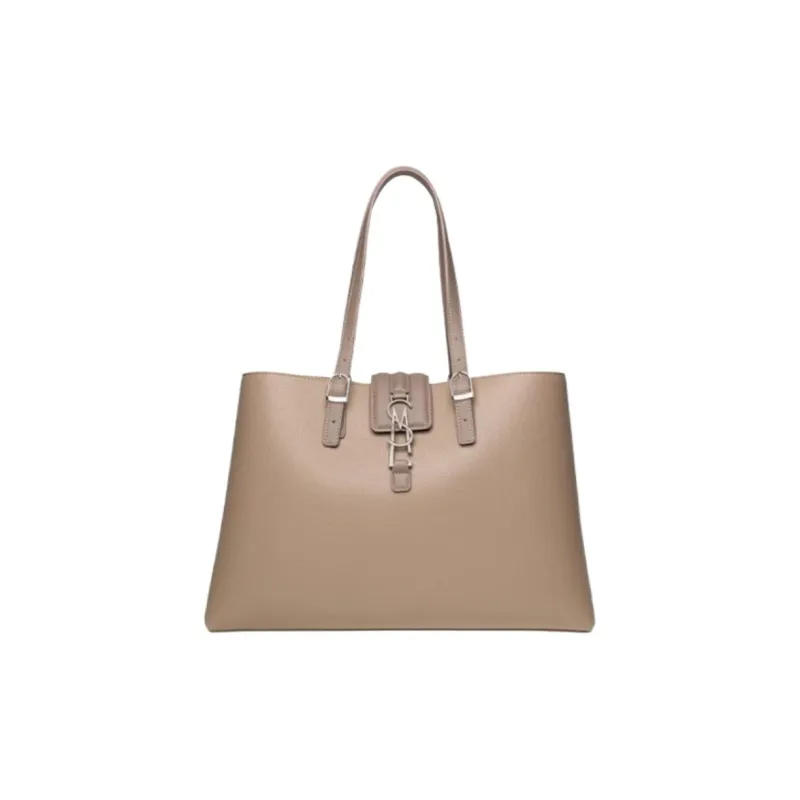 STEVE MADDEN PU Tote Bag Shopping Bag Handbag Large Size Women's Black/Light Brown-5