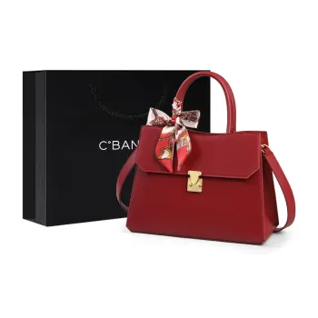 C°BANNER Cow Leather With Synthetic Leather Shoulder Bag, Crossbody Bag, Handbag Large Size Women's Red