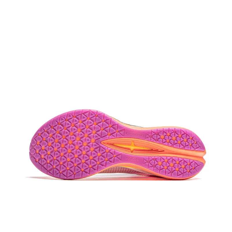 LiNing Red Hare 7 Pro Cushioning Anti Slip And Wear Resistant Reflective Low Top Running Shoes Women's White Orange-6