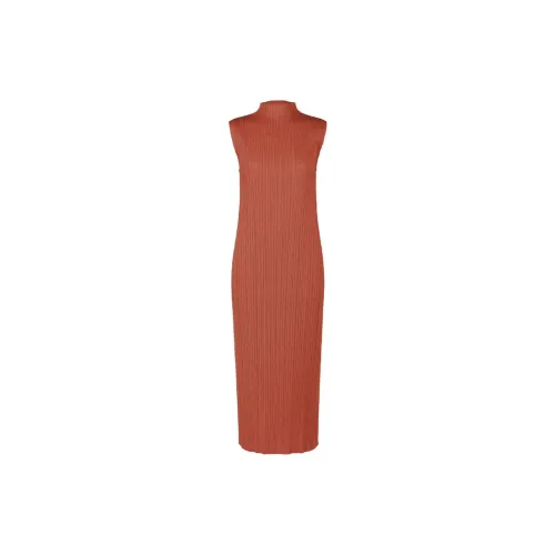 ISSEY MIYAKE Sleeveless Dresses Women's Orange Red