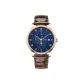 Rose Case Blue Dial Brown Leather+Ecru Box