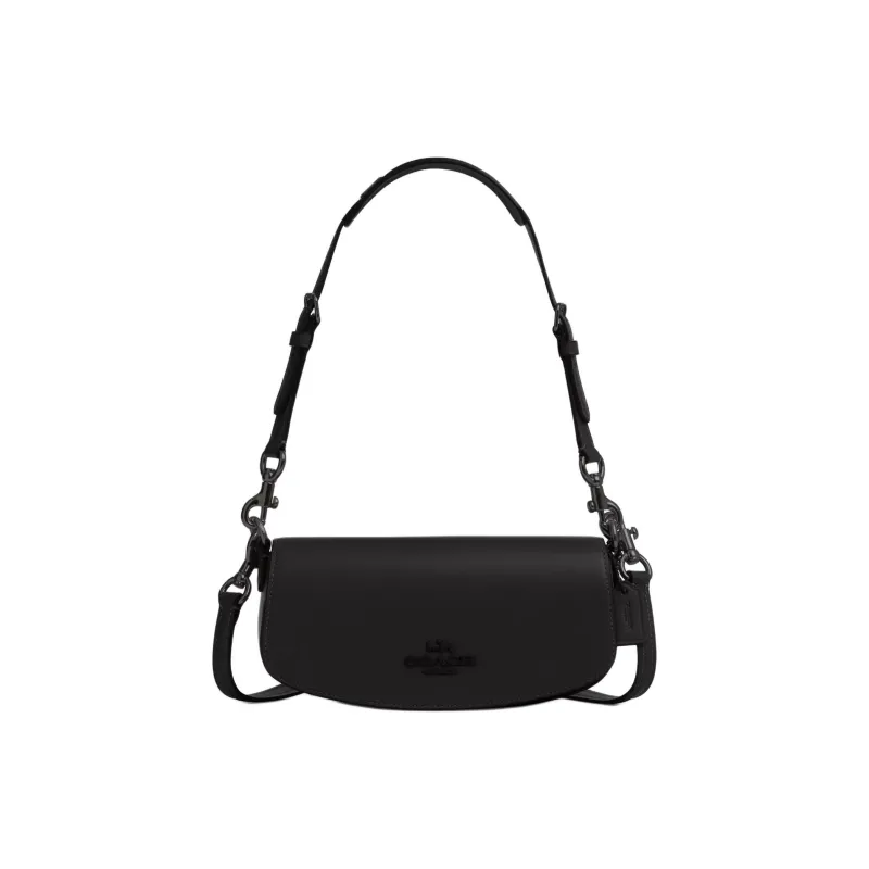 COACH Calfskin Shoulder Bag, Crossbody Bag, Handbag Trumpets Women's Black-0
