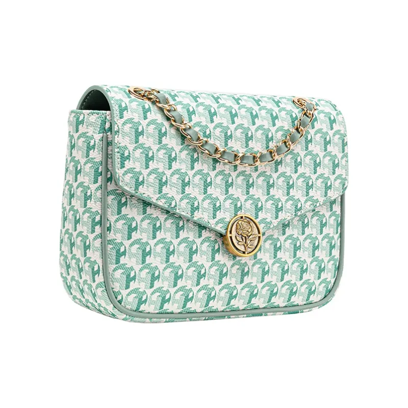 VANESSA HOGAN PVC Chain Envelope Bag Shoulder Bag Women's Green-2