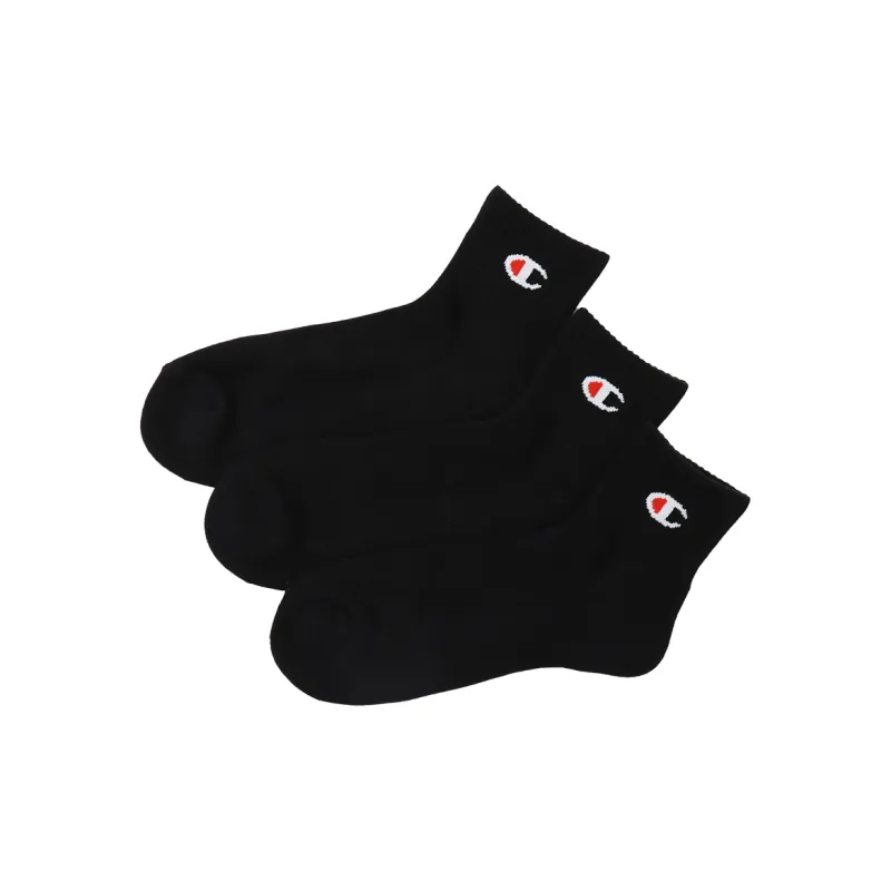 Champion SS24 Mid Calf Socks Men's 3 Pack Black-0