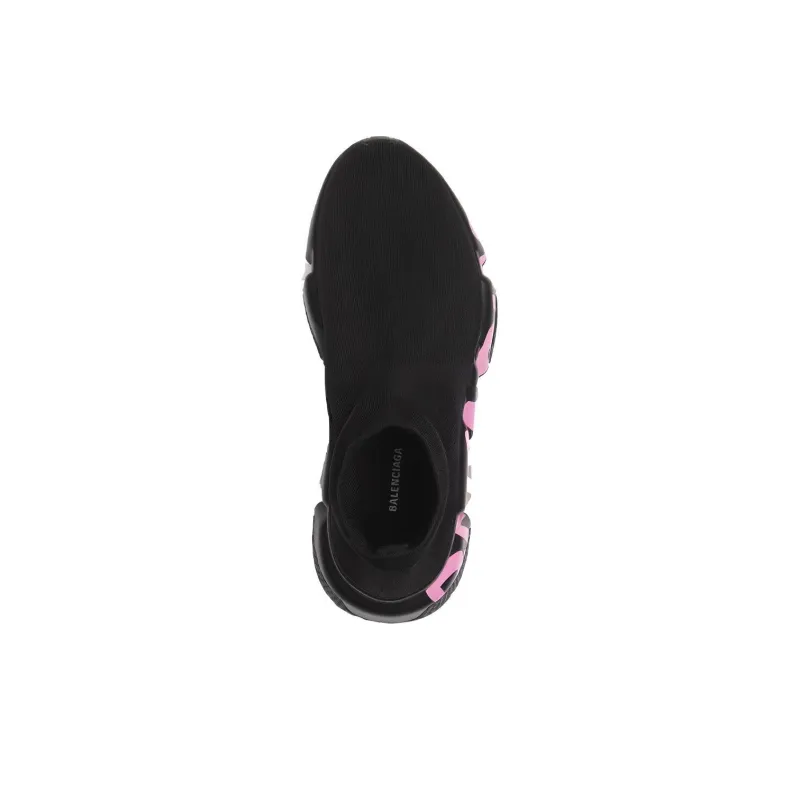 Balenciaga Speed Graffiti Black Black Pink Women's-2