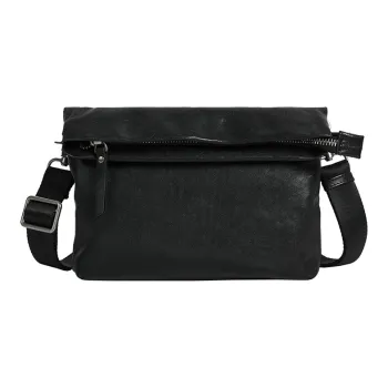 DOSRFINI Genuine Leather Crossbody Bag Small Size Men's Black
