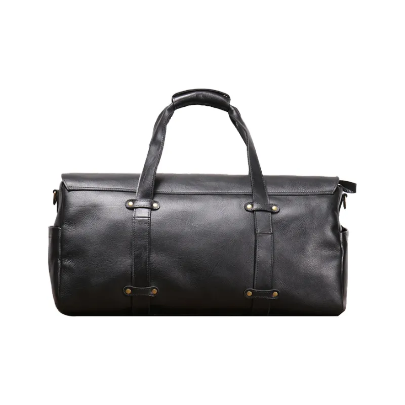 ROSEROOEN Top Grain Cow Leather Handbag Regular Unisex Coffee/Black-9