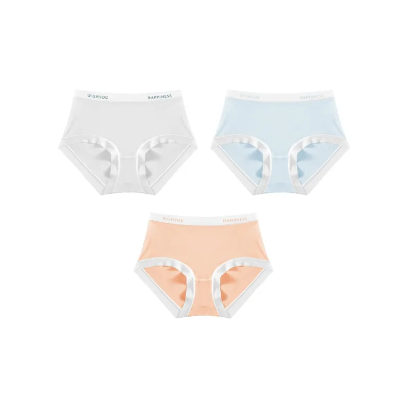 Ordifen Solid Color Ice Silk Underpants Women's 3 Pack-7